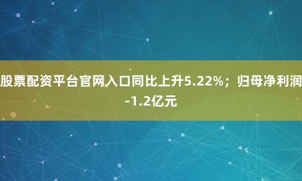 股票配资平台官网入口同比上升5.22%；归母净利润-1.2亿元